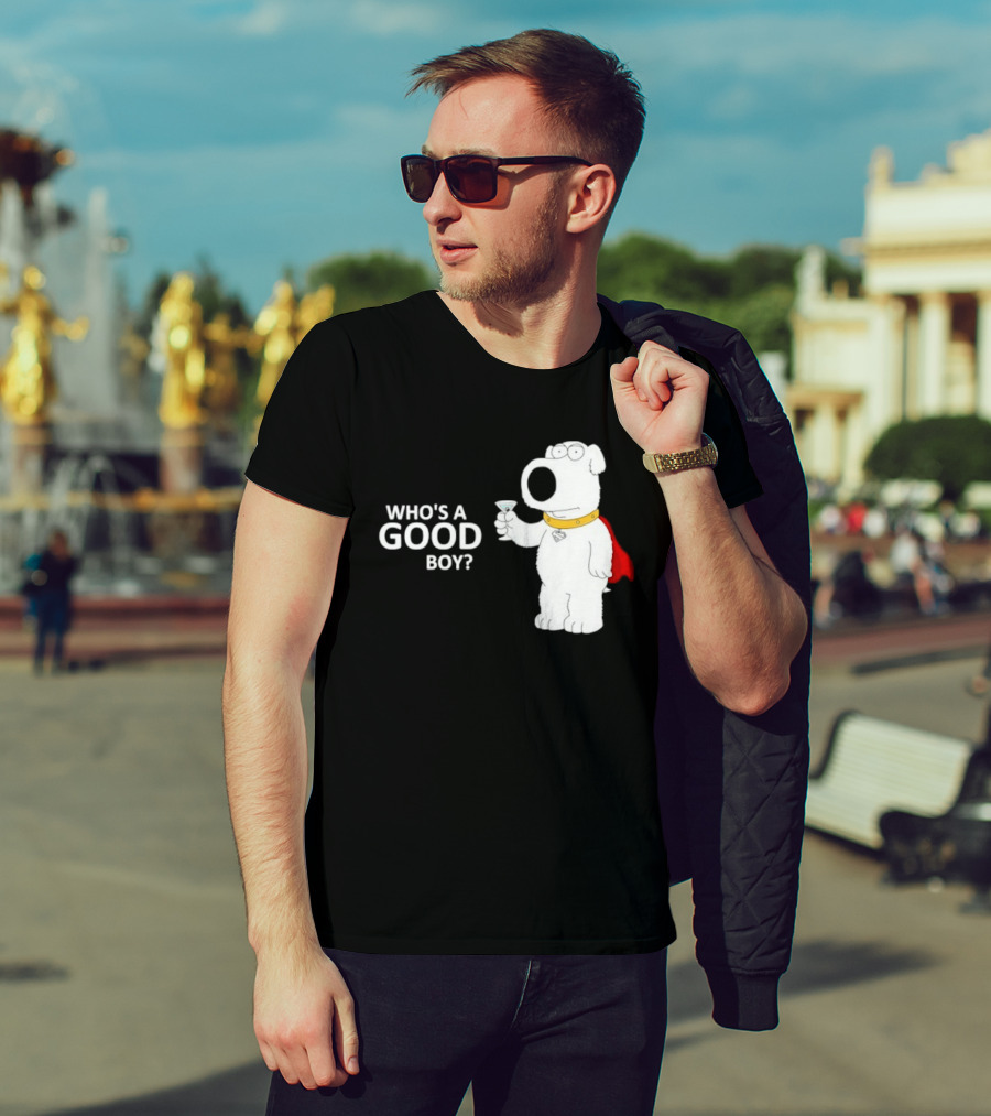 Brian Griffin Who's A Good Boy Family Guy Red Cape Martini T-Shirt