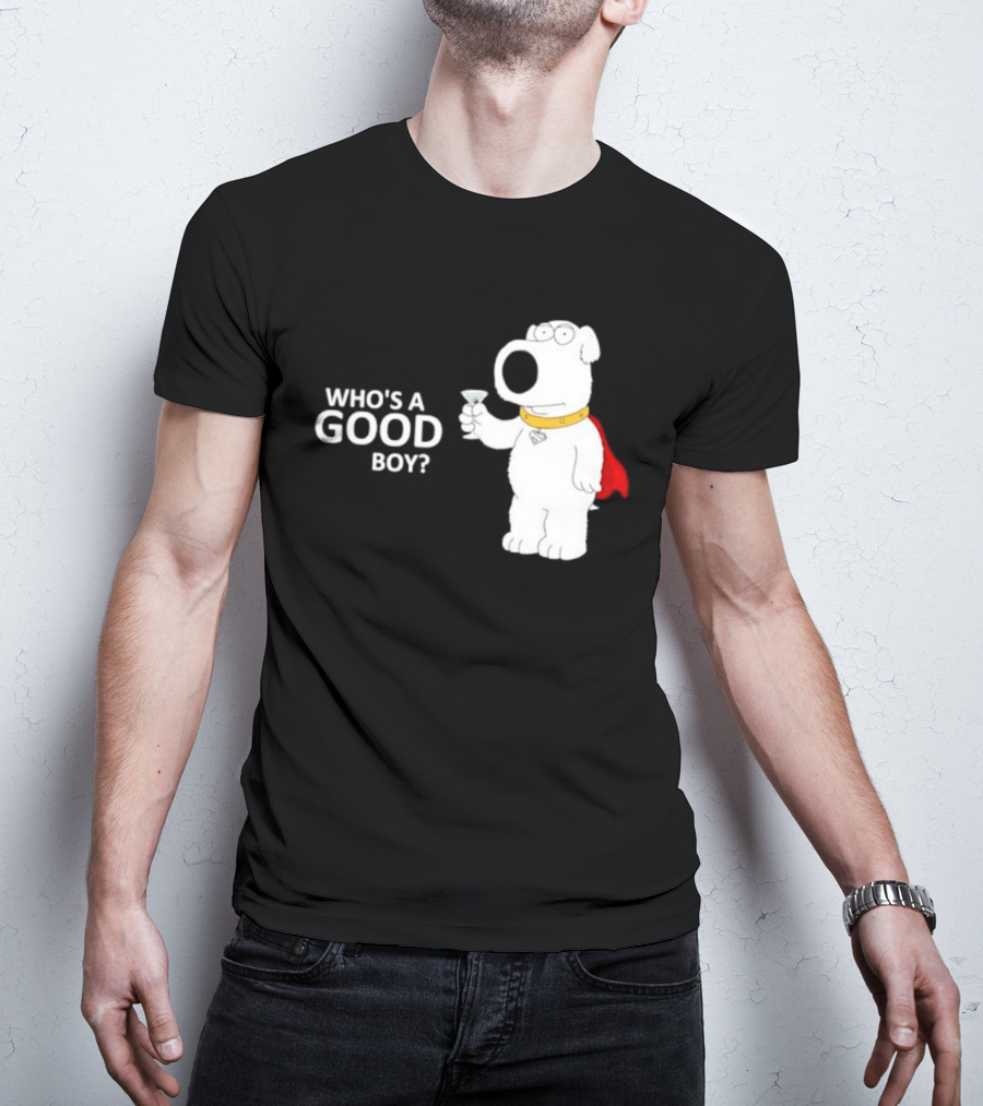 Brian Griffin Who's A Good Boy Family Guy Red Cape Martini T-Shirt
