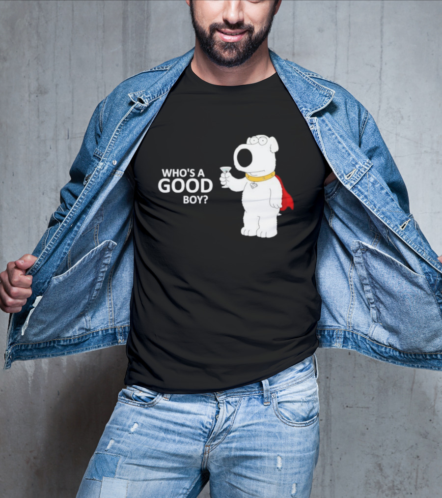 Brian Griffin Who's A Good Boy Family Guy Red Cape Martini T-Shirt