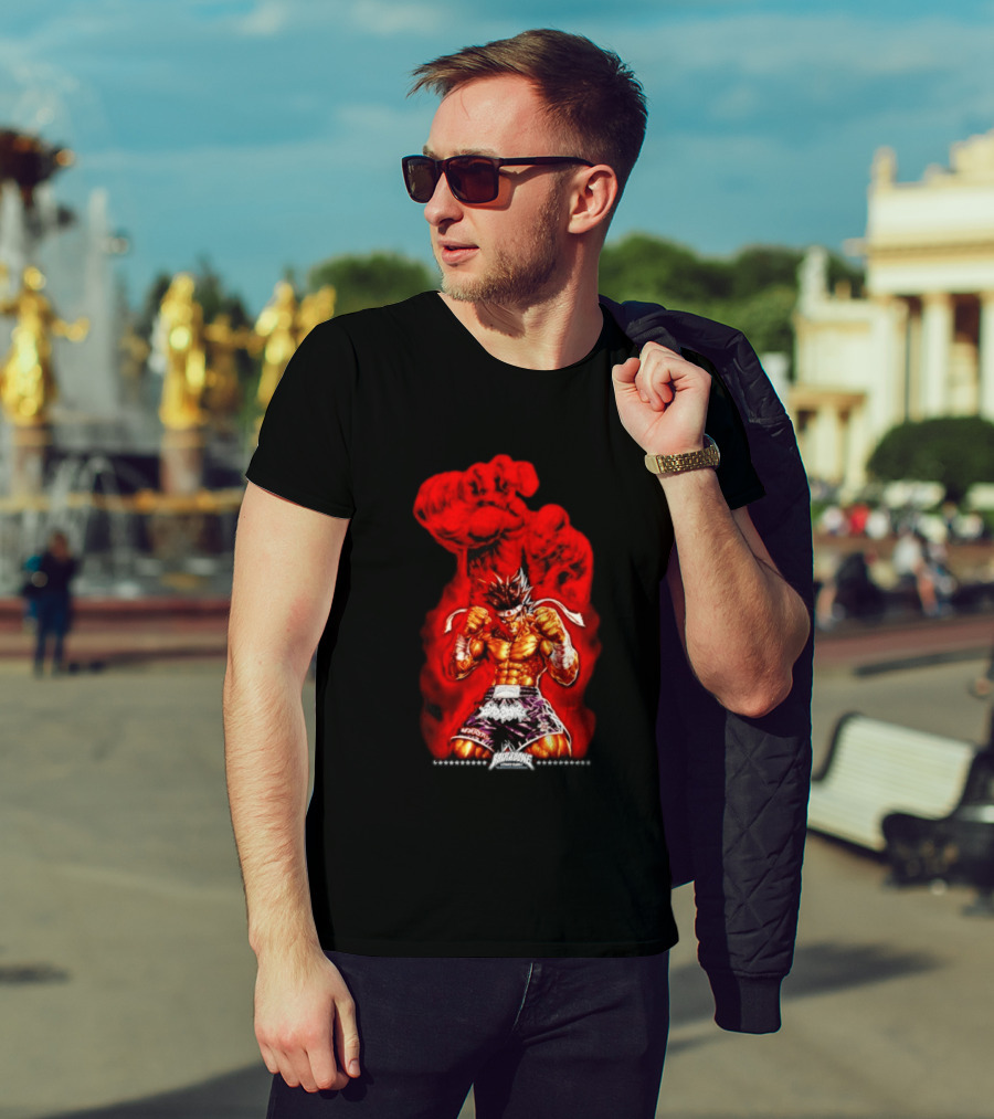 Brick And Bone Fight Club Thai Boxing Warrior With Fiery Fist T-Shirt