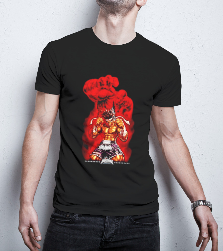Brick And Bone Fight Club Thai Boxing Warrior With Fiery Fist T-Shirt