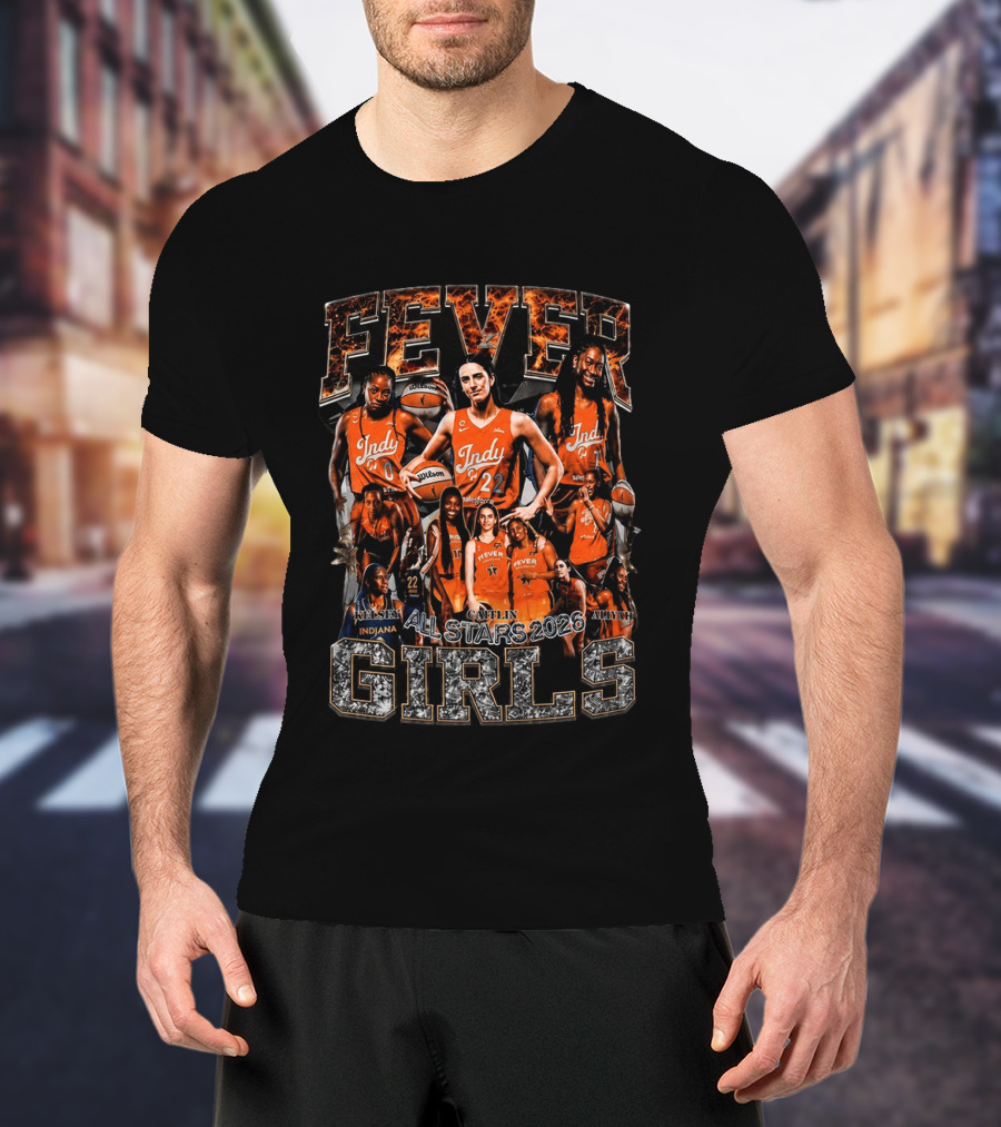 Indiana Fever Girls All Stars 2026 Indy Basketball Kelsey Caitlin Aaliyah T-Shirt