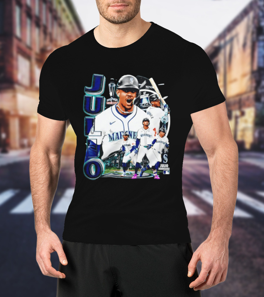 Julio Rodriguez Seattle Mariners MLB 2026 Collage Mariners Baseball Player T-Shirt