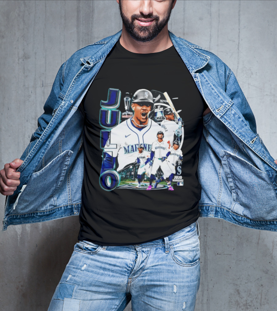 Julio Rodriguez Seattle Mariners MLB 2026 Collage Mariners Baseball Player T-Shirt