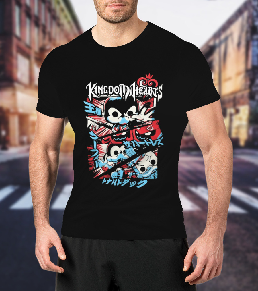 Kingdom Hearts Comic Pop Japanese Katakana Characters T-Shirt