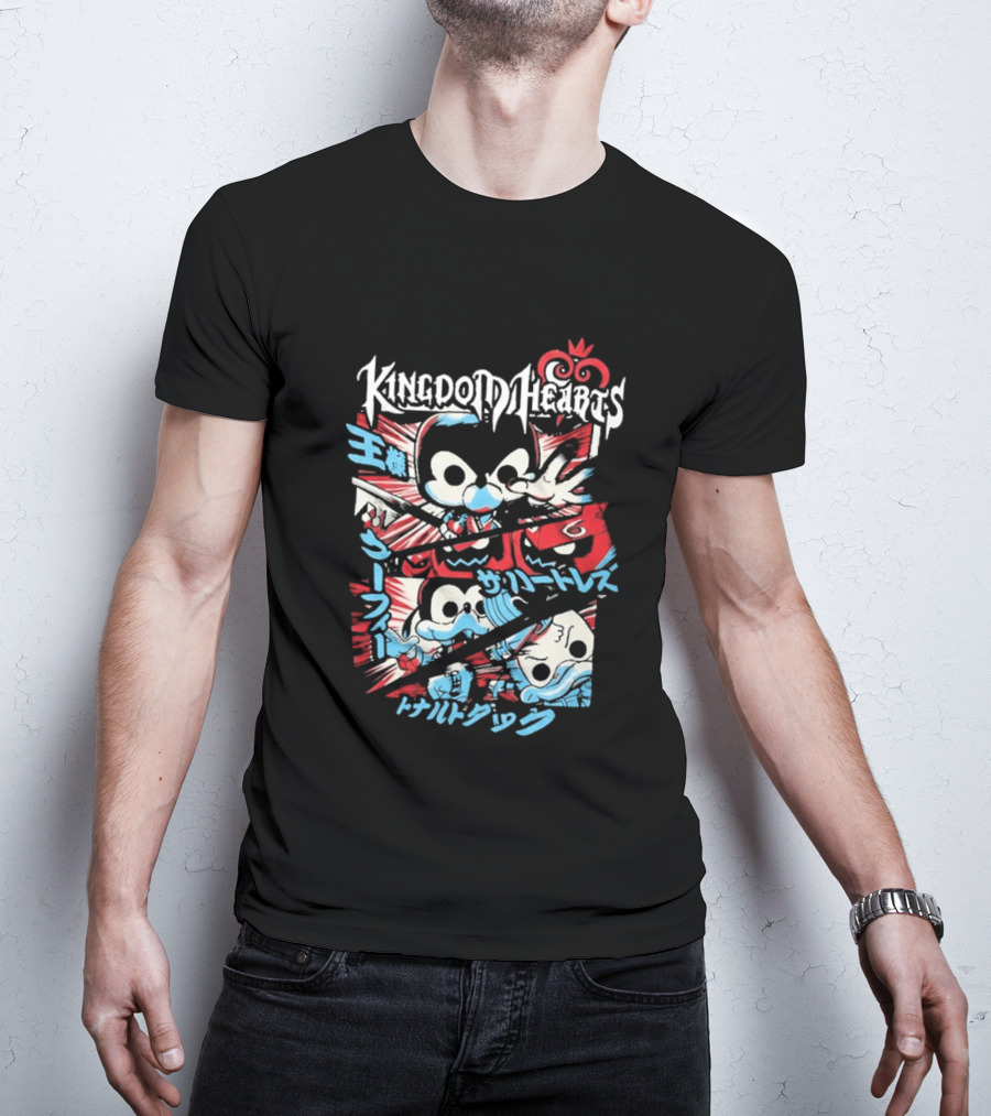 Kingdom Hearts Comic Pop Japanese Katakana Characters T-Shirt