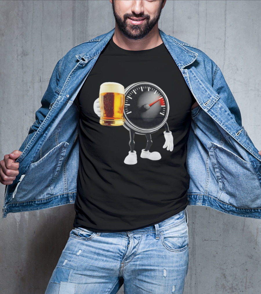 Speedometer Beer Gauge Fun Drinking Meter T-Shirt