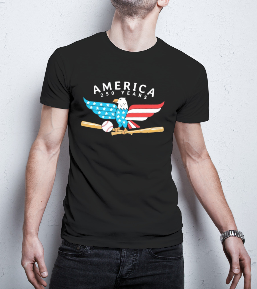 Schaumburg Boomers Independence Day America 250 Years Eagle Baseball Celebration T-Shirt