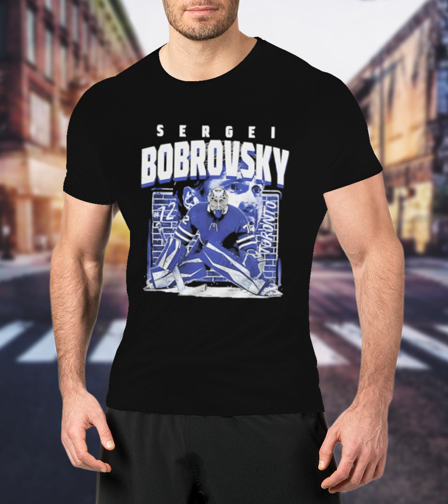 Sergei Bobrovsky #72 Brick Wall Toronto Maple Leafs Hockey Goalie T-Shirt