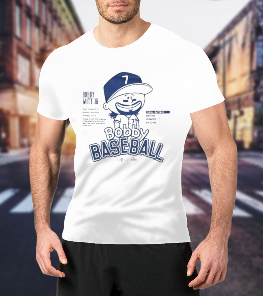 Bobby Witt Jr Bobby Baseball Cartoon T-Shirt