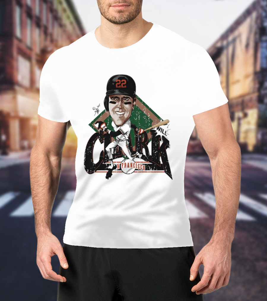 Will Clark San Francisco Giants 22 Bruce Stark Caricature T-Shirt