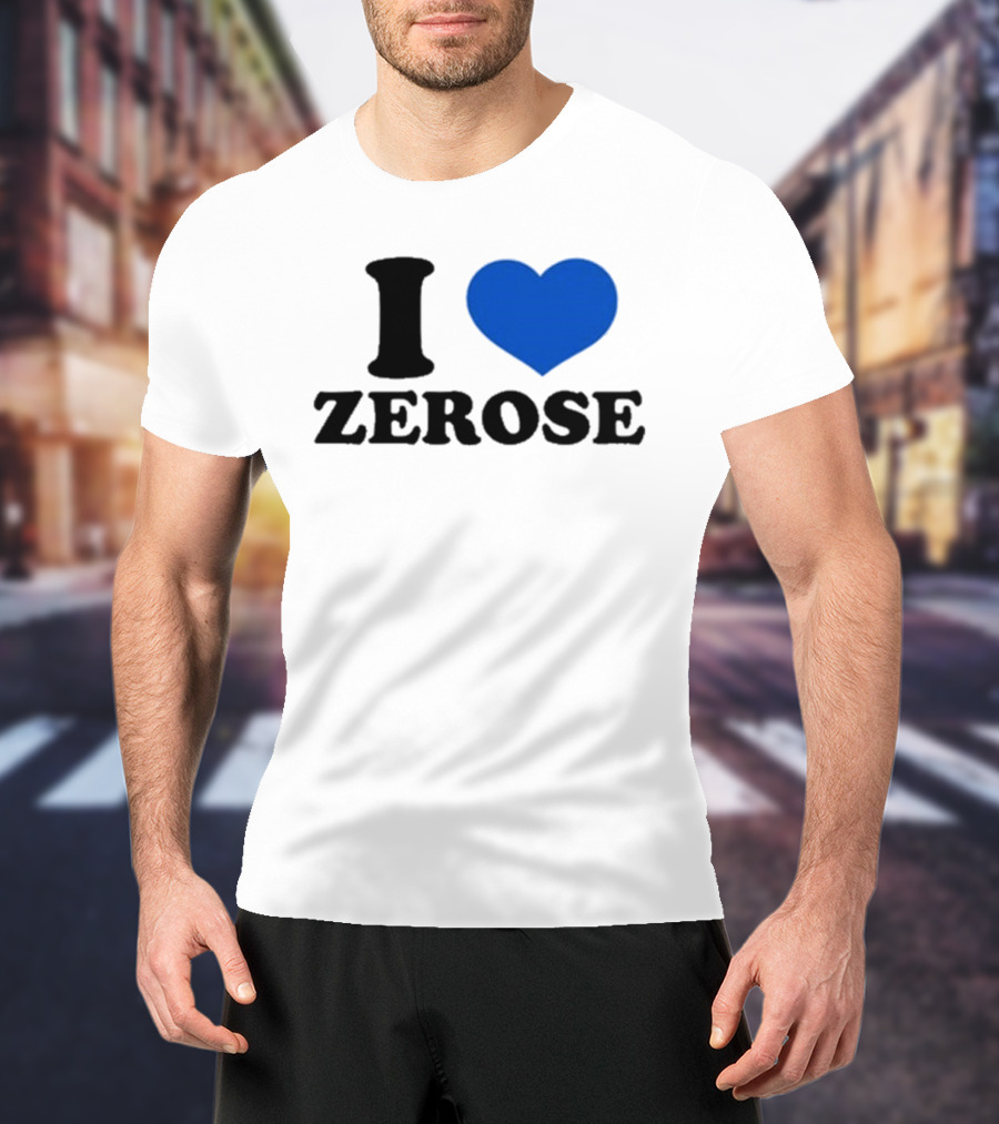 I Love Zerose Heart Blue T-Shirt