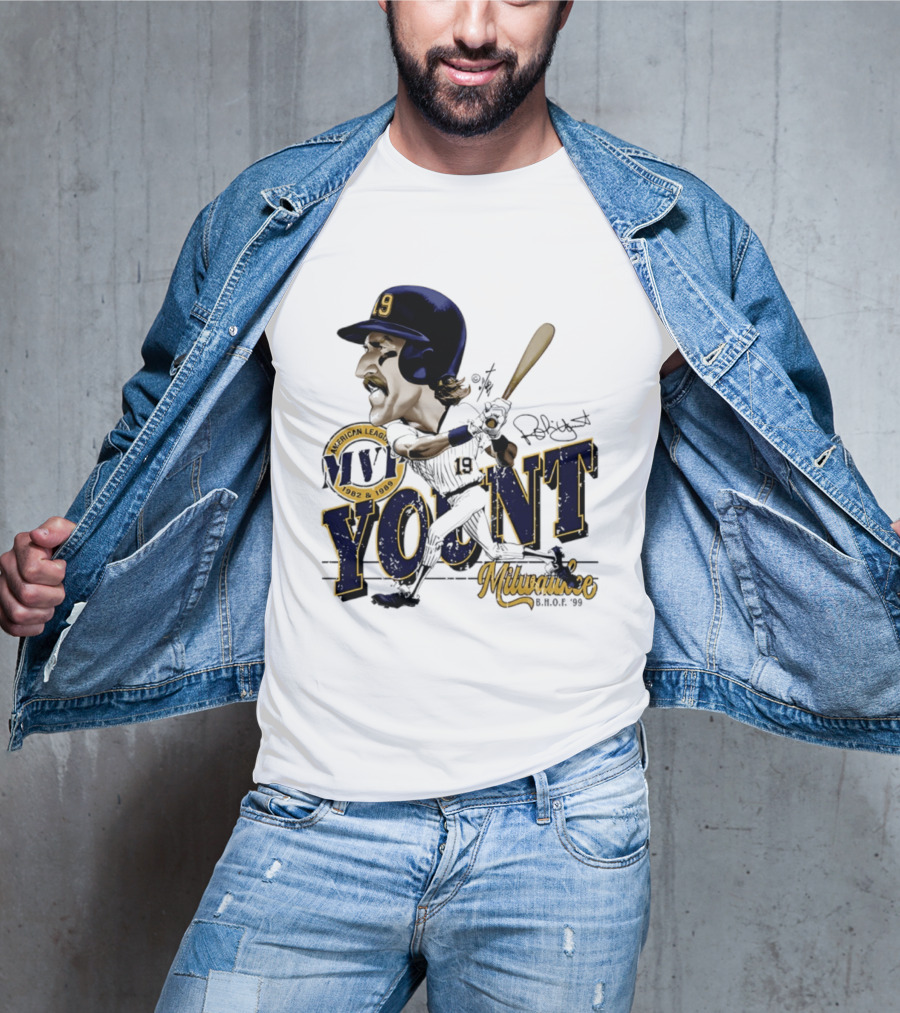 Robin Yount Milwaukee MVP American League 1982 1989 Milwaukee B.O.C. '90 T-Shirt