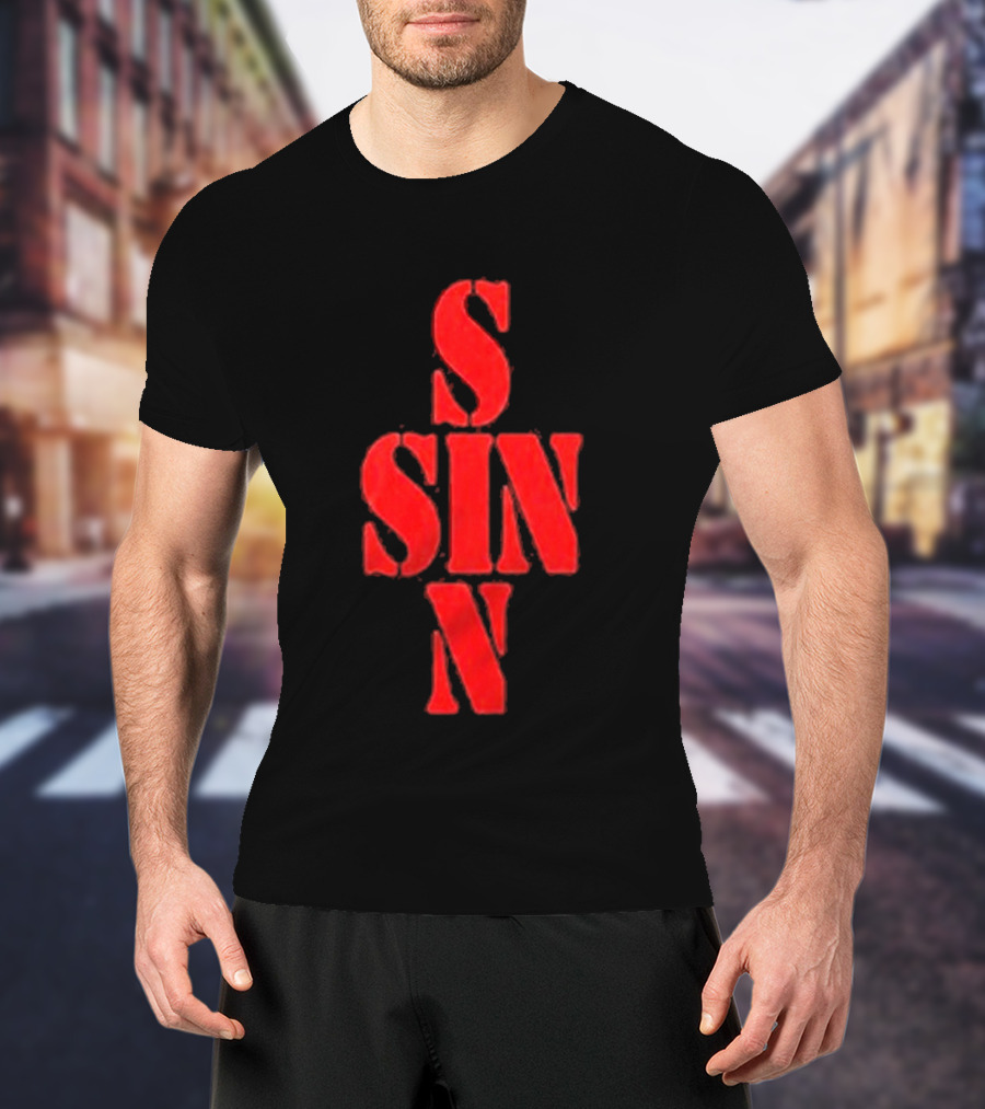 21 Savage NYC SINN Red Sin Cross T-Shirt