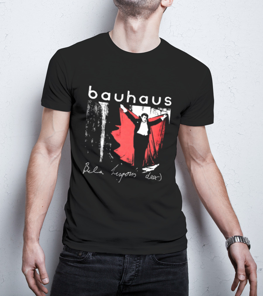 Bauhaus Bela Lugosi's Dead Handwritten Lyrics Red Cape T-Shirt