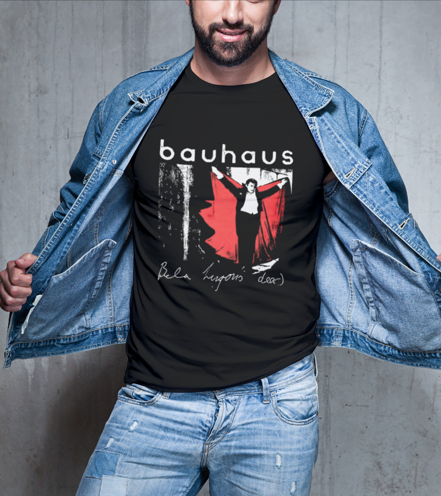 Bauhaus Bela Lugosi's Dead Handwritten Lyrics Red Cape T-Shirt