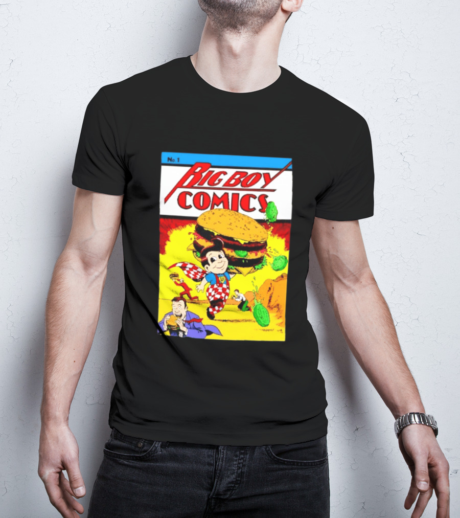 Big Boy Comics No 1 Hamburger Adventure Retro Comic Cover T-Shirt