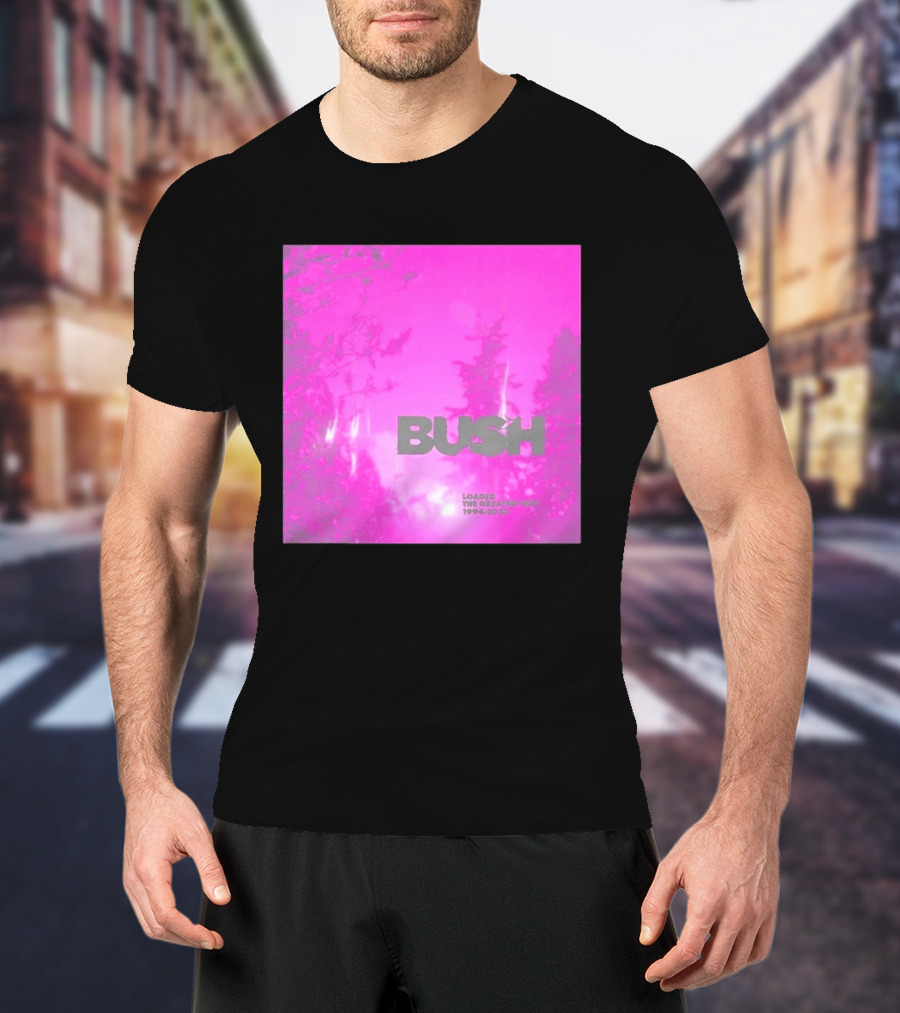 Bush Loaded The Greatest Hits 1994 2023 Pink Album Cover T-Shirt