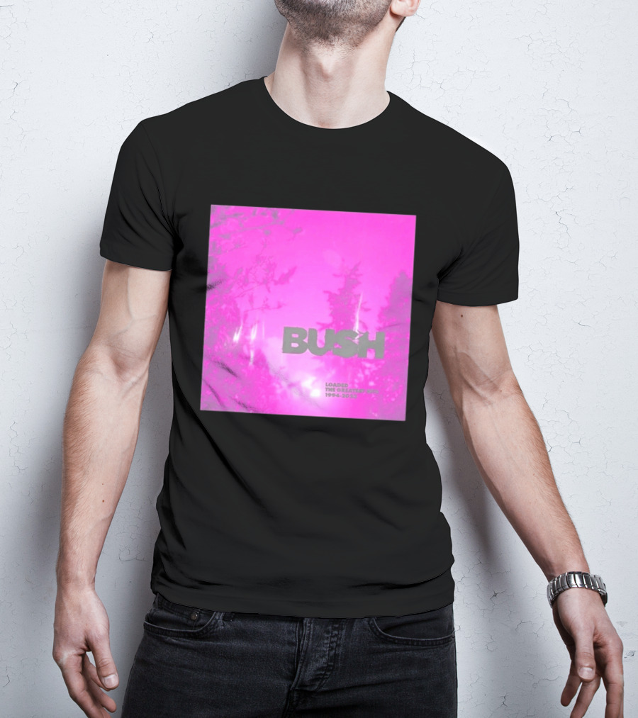 Bush Loaded The Greatest Hits 1994 2023 Pink Album Cover T-Shirt
