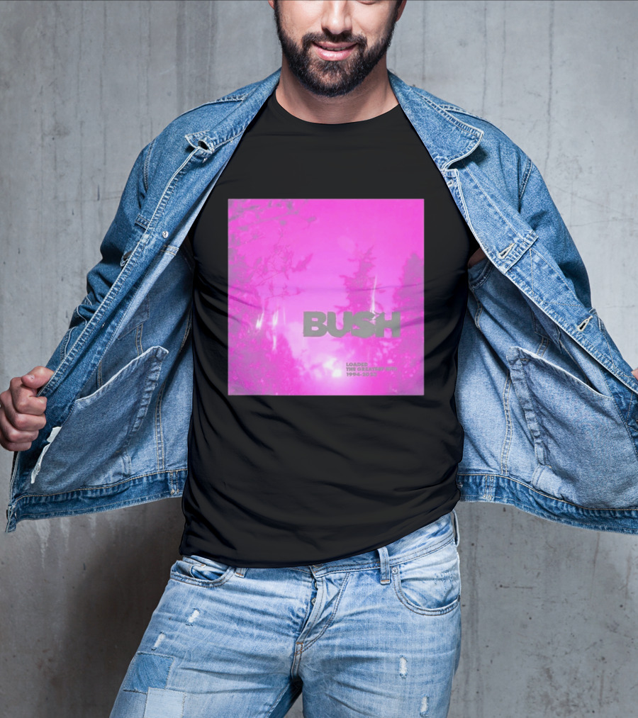 Bush Loaded The Greatest Hits 1994 2023 Pink Album Cover T-Shirt