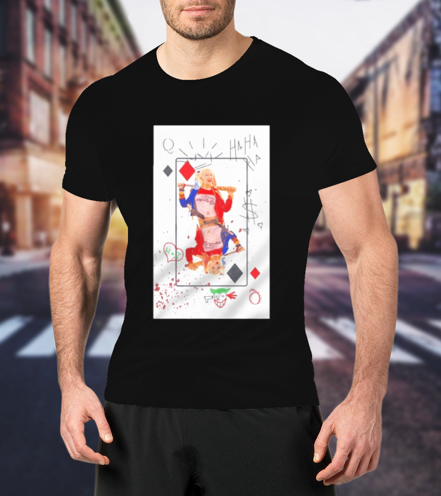 Harley Quinn Playing Card Queen HAHA DC Comics Joker T-Shirt