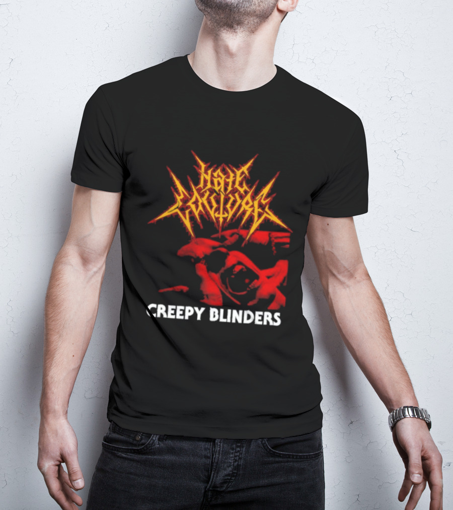 Hate Couture Creepy Blinders Blood Metal T-Shirt