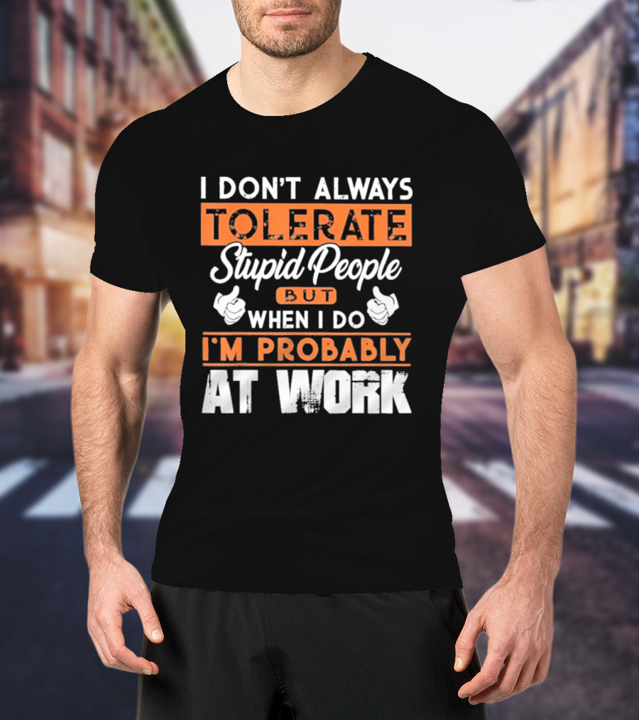 I Don't Always Tolerate Stupid People But When I Do I'm Probably At Work T-Shirt