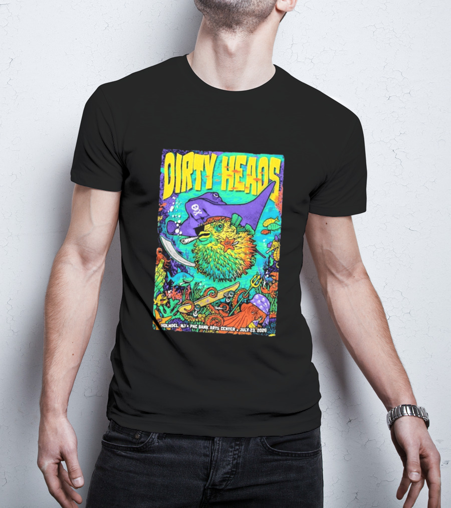 Dirty Heads Holmdel NJ July 23 2026 PNC Bank Arts Center Pirate Theme Ocean Creatures T-Shirt