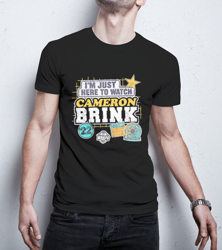 I'm Just Here To Cameron Brink 22 Los Angeles Sparks WNBA Movie Reel Basketball Star T-Shirt