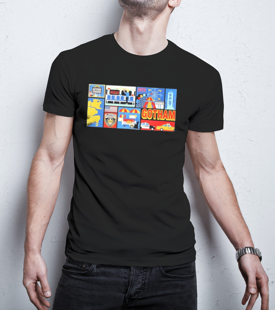 Gotham Stadium Clayface Gotham City Amusement Park Taxi T-Shirt