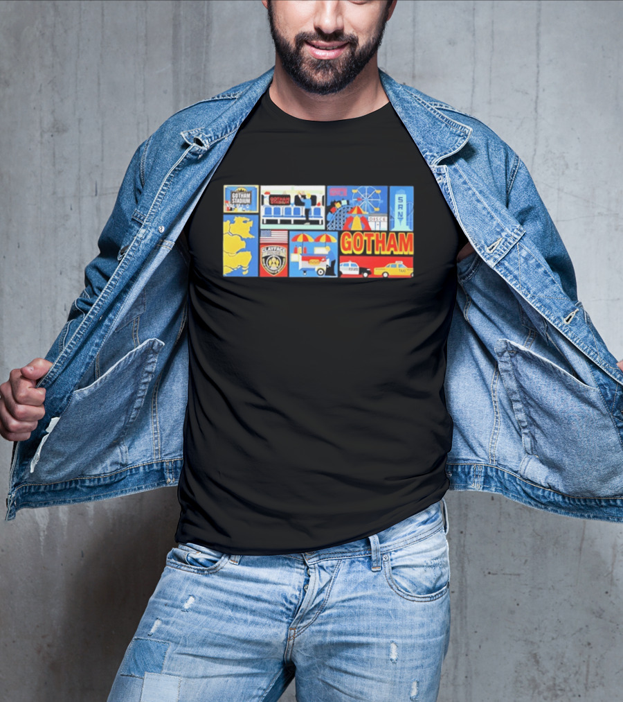 Gotham Stadium Clayface Gotham City Amusement Park Taxi T-Shirt