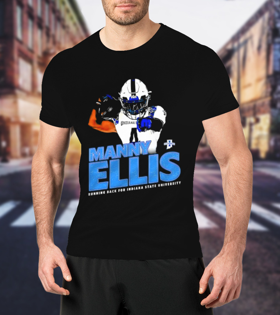 Manny Ellis Indiana State University Football Running Back T-Shirt