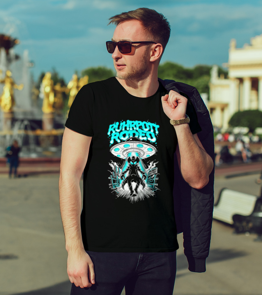 Ruhrpott Rodeo Hunxe Bottrop Alien Cowboy UFO Texas Stadium T-Shirt