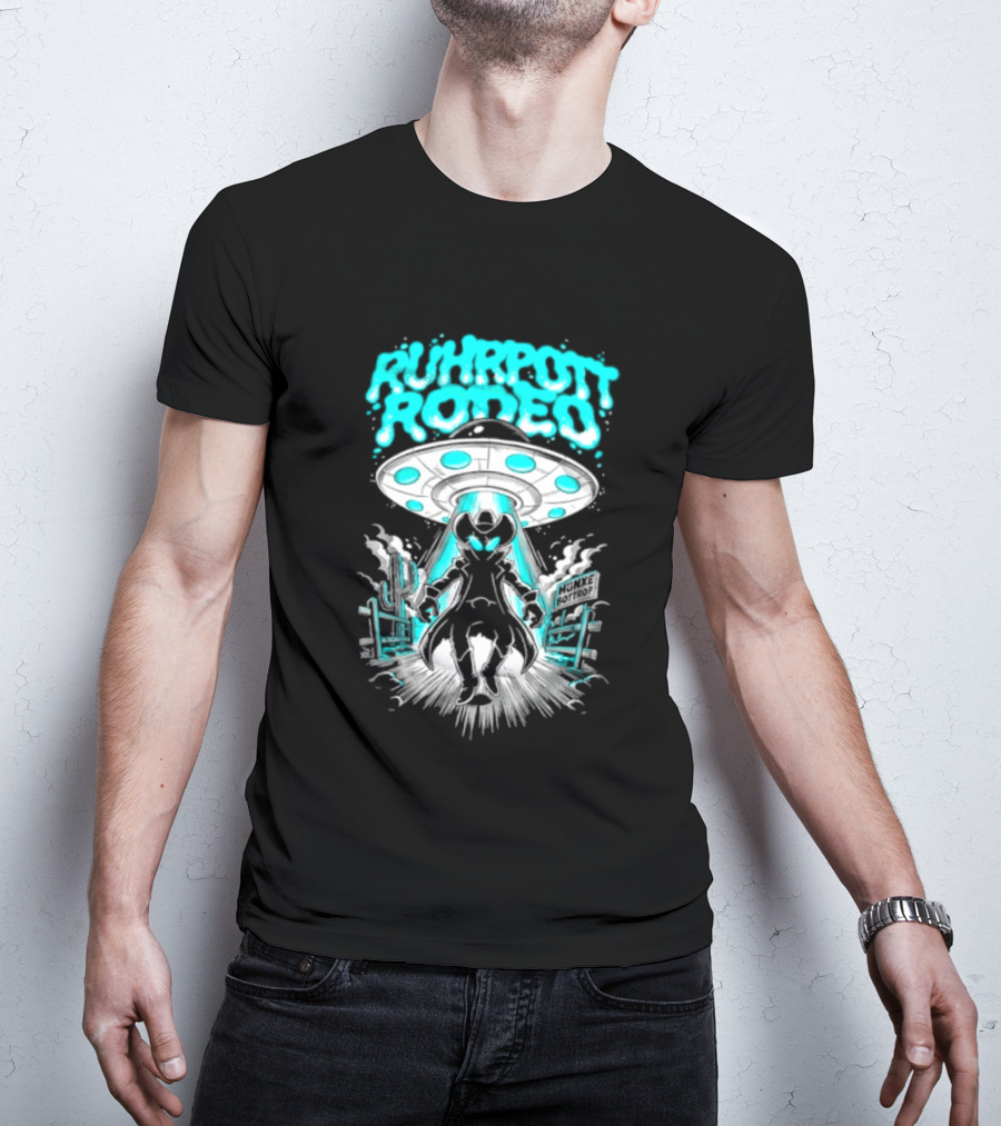 Ruhrpott Rodeo Hunxe Bottrop Alien Cowboy UFO Texas Stadium T-Shirt