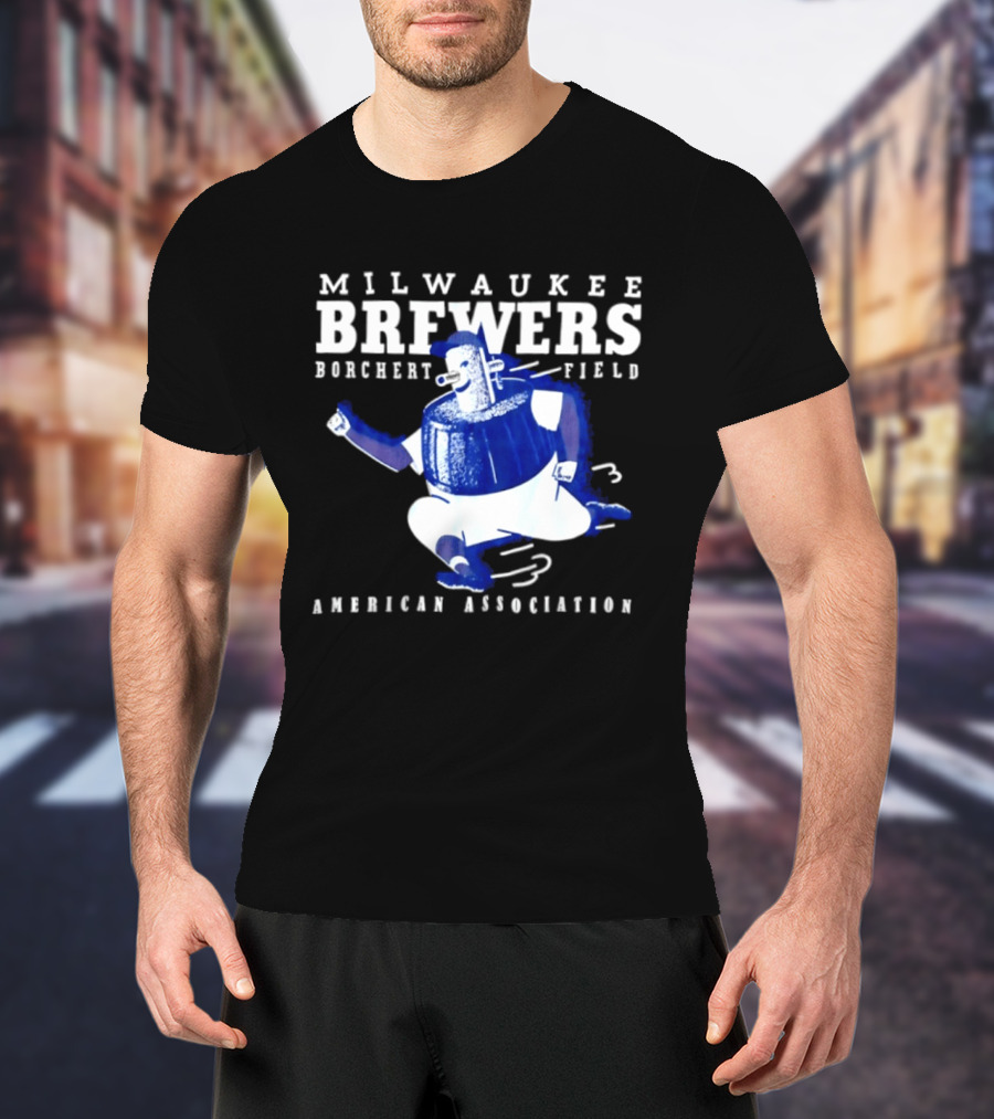 Milwaukee Brewers Borchert Field American Association Retro Baseball T-Shirt