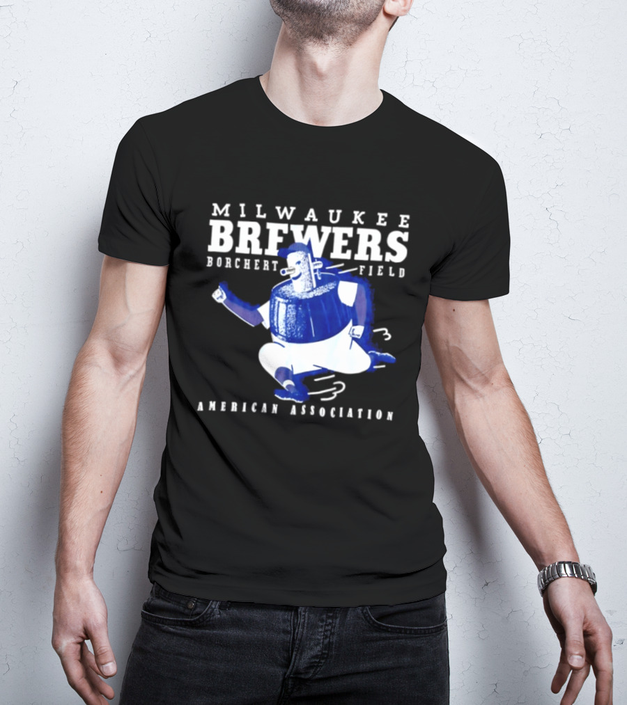 Milwaukee Brewers Borchert Field American Association Retro Baseball T-Shirt