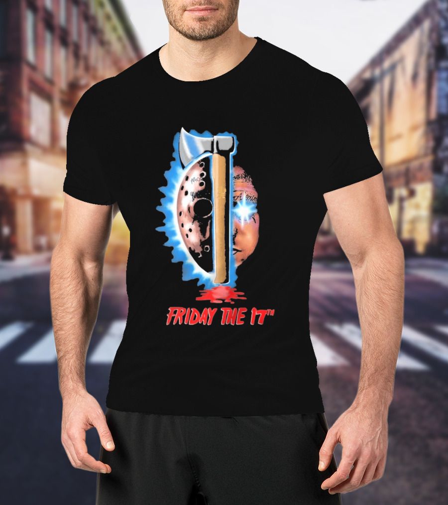 Ouija Macc Friday The 17th Part VII Axe Horror Mask T-Shirt