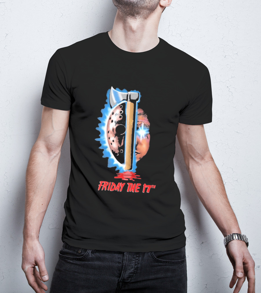 Ouija Macc Friday The 17th Part VII Axe Horror Mask T-Shirt