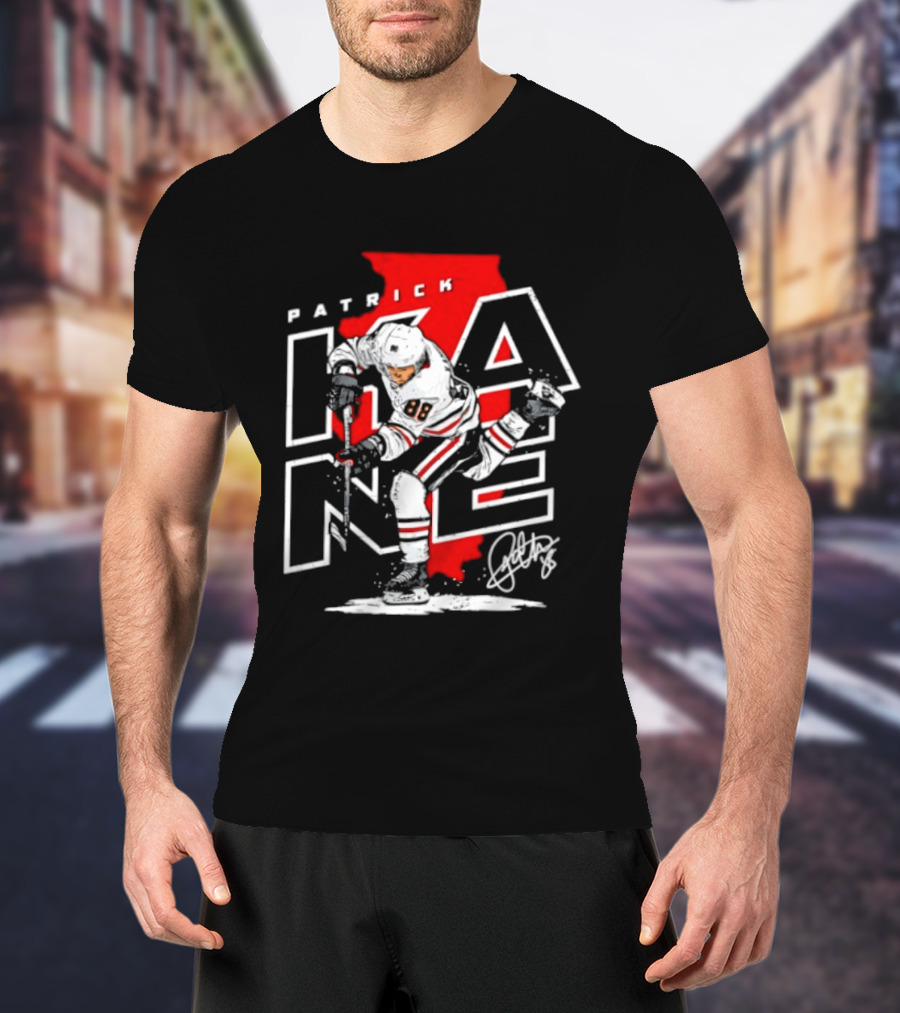 Patrick Kane 88 Chicago Blackhawks Illinois Hockey Player Signature T-Shirt
