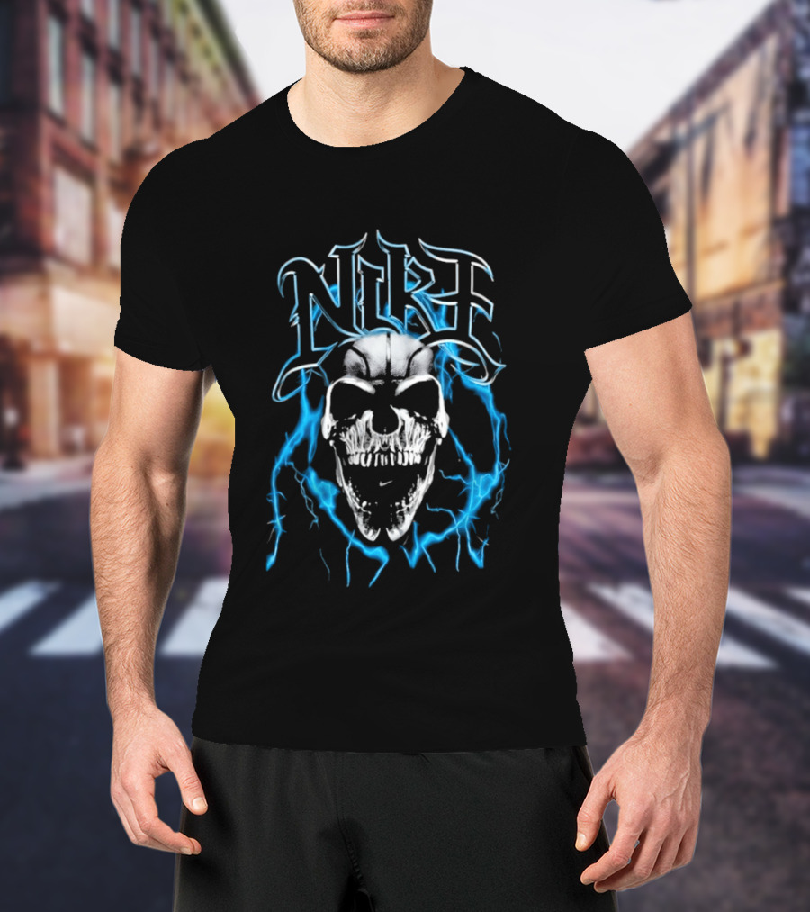 NRF Skull Blue Flames T-Shirt