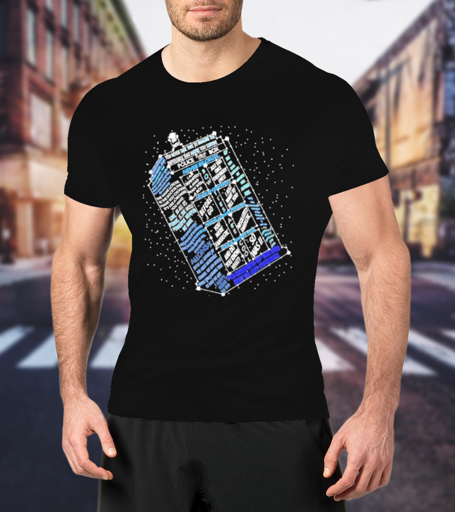 Wibbly Wobbly Timey Wimey The Doctor's Lexicon Blue Box The Reel Rejects T-Shirt