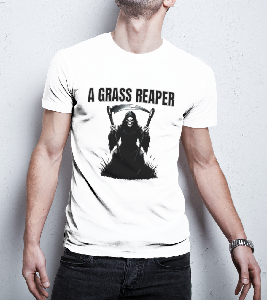 A Grass Reaper Lawn Mower Gardening T-Shirt