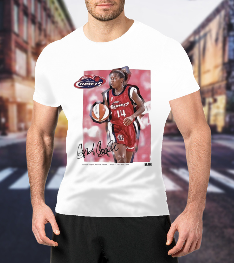 Cynthia Cooper Houston Comets 14 WNBA SLAM Legends T-Shirt