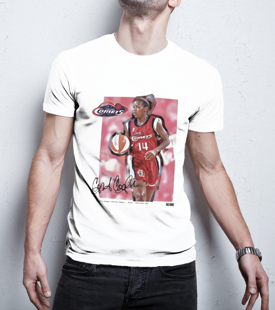 Cynthia Cooper Houston Comets 14 WNBA SLAM Legends T-Shirt