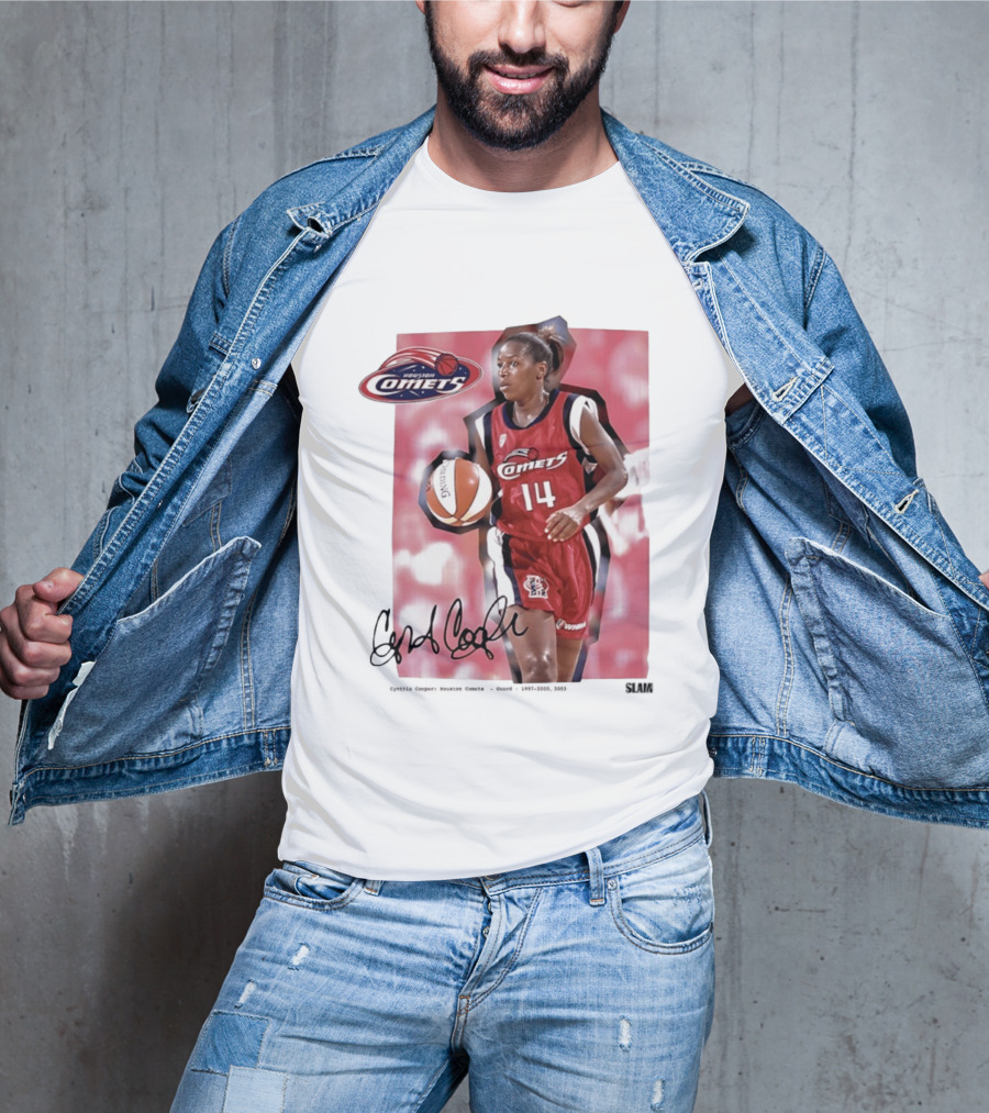 Cynthia Cooper Houston Comets 14 WNBA SLAM Legends T-Shirt