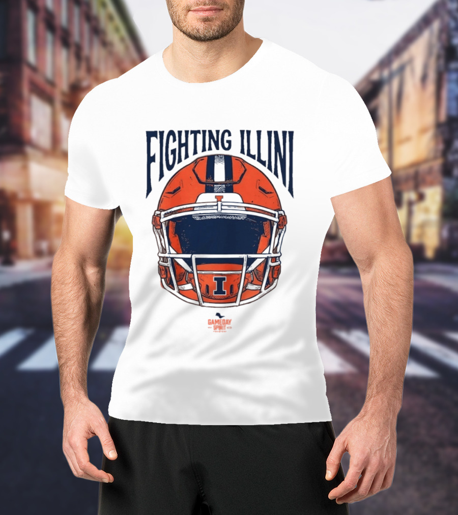 Fighting Illini 2026 Game Day Helmet Illinois Football T-Shirt