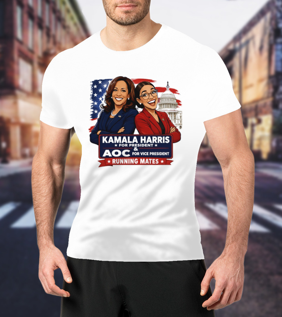 Kamala Harris For President AOC Vice President Running Mates Capitol T-Shirt