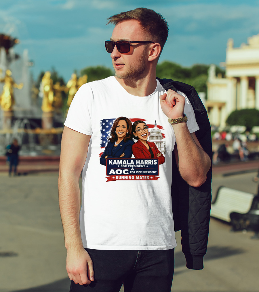 Kamala Harris For President AOC Vice President Running Mates Capitol T-Shirt