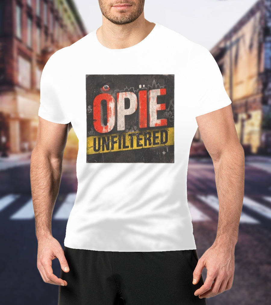 Opie Unfiltered Podcast Eye Graffiti Cityscape T-Shirt