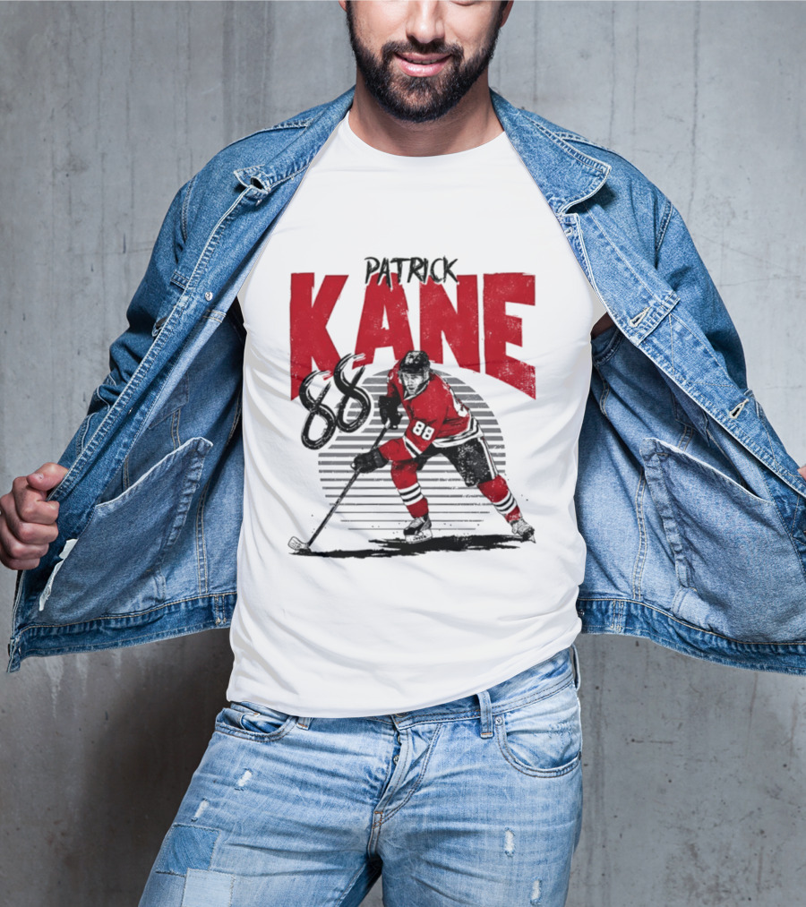 Patrick Kane 88 Chicago Blackhawks Hockey Player Action T-Shirt